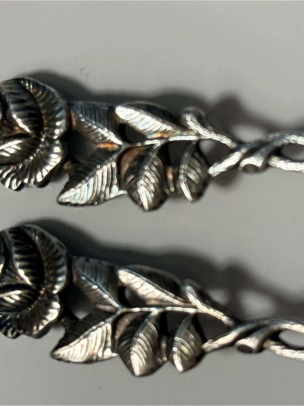 Hildesheimer Rose Handle Silver-Plate Serving Spoon Set of 4 p